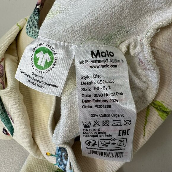 Molo Baby Disc Hermit Crab Sweatshirt Size 92 US 2 Yrs - Picture 7 of 7